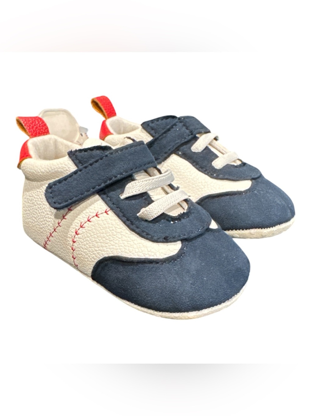 Stepping Stones Baby Baseball Sneakers Red White & Blue Size 4 - 9-12 Months NWT